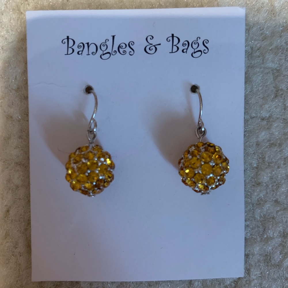 Golden yellow earrings